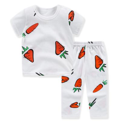 China New Korean children's suit summer casual short-sleeved baby T-shirt boys and girls pants pajamas for sale