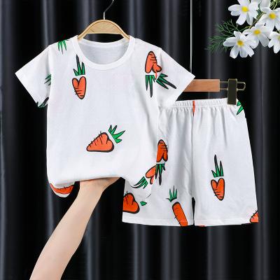 China Newborn Casual Clothes Baby Clothes Set 2021 Summer Hot Sale Baby Boys And Girls Sportswear 100% Cotton for sale