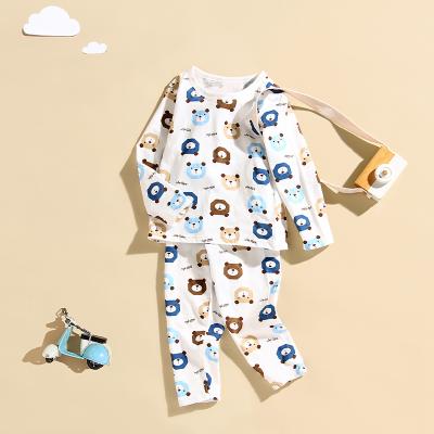 China Kids Boys Casual Pajamas Sets Cute Cartoon Print Long Sleeve O-neck T-shirt Tops With Pants Babies Child Autumn Sleeping Clothes for sale