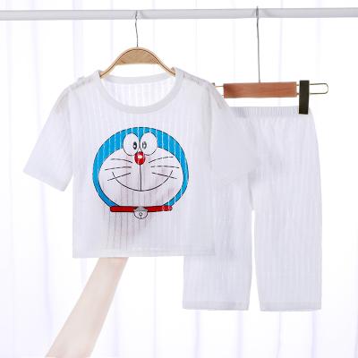 China Kids Boys Casual Pajamas Sets Cute Cartoon Print Long Sleeve O-neck T-shirt Tops With Pants Babies Kid Summer Sleepwear for sale