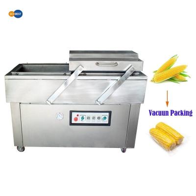 China 2022 DOBEST Automatic high quality double chamber vacuum packaging machine vacuum meat food packaging machine for sale