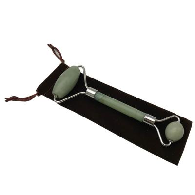 China Silent Green Face Jade Roller Jade Roller Gua Sha Set Xiuyan Natural Facial Massager Green Face for sale