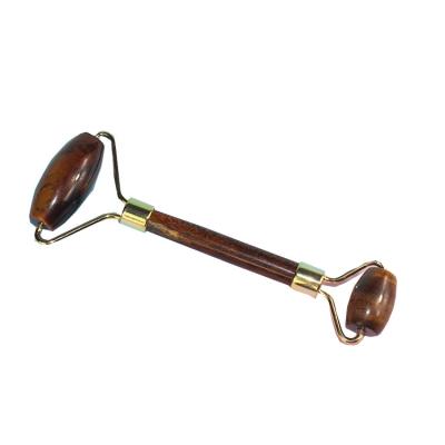 China Jade Face Massager Roller Beauty Stone Jade Roller Natural Tiger Eye Gua Sha Massage Set Jade Roller for sale