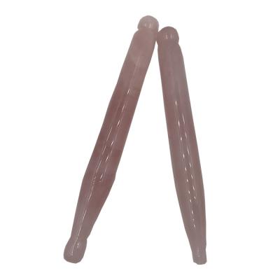 China Guasha Pen Massager Scraping Tool Rose Quartz Acupuncture Point Massage Gua Sha Facial Stone Stick for sale