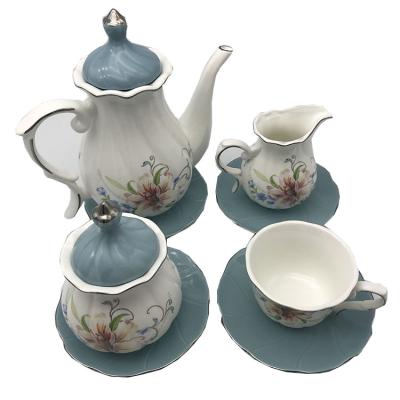 China Viable Wholesale Luxury Tea Sets with China Style Ceramic Coffee Teapot and Tray Tea Set for sale