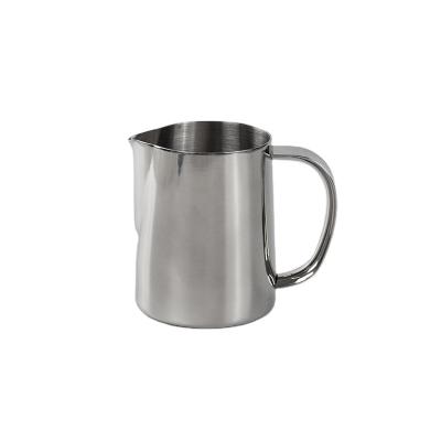 China 600ml Stainless Steel Metal Pull Cup Bartender Frother Pitcher Latte Viable Coffee Frothing Milk Jug for sale