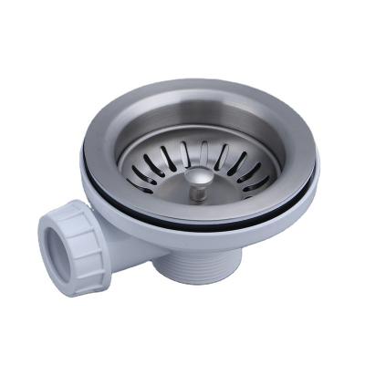 China Direct Selling Modern 304 Stainless Steel Drain Plug For 1.5 Inch Sewer Kitchen Sink Strainer With Overflow Pipe for sale