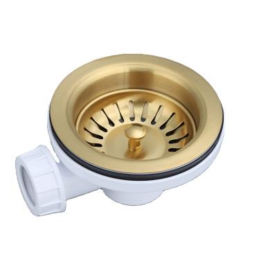 China Direct Selling Modern 304 Stainless Steel Drain Plug For 1.5 Inch Sewer Kitchen Sink Strainer With Overflow Pipe for sale