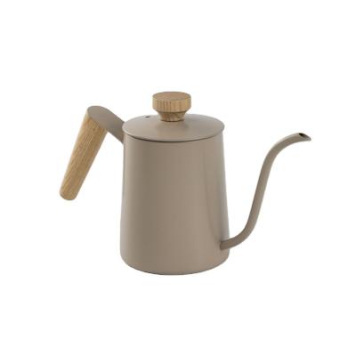 China Sustainable New Product Coating 350ml Stainless Drip Tea Hand Goose Neck Kettle Offices Pour Over Coffee Pot With Lid for sale