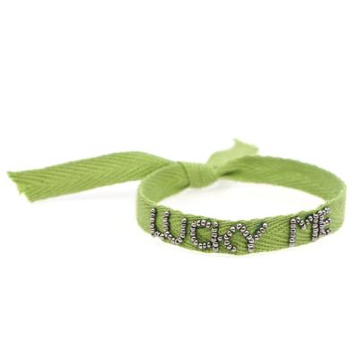 China Environmental Friendly Handmade Friendship Bracelet Lace Bracelet Printed Letters Bracelet for sale