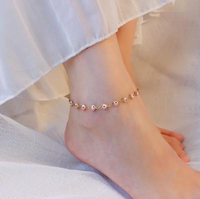 China Minimal /Tiny /Fancy Jewelry Summer Beach Jewelry Stainless Steel Beads Link Chain With Enamel Fish Charm Anklet Bracelet for sale