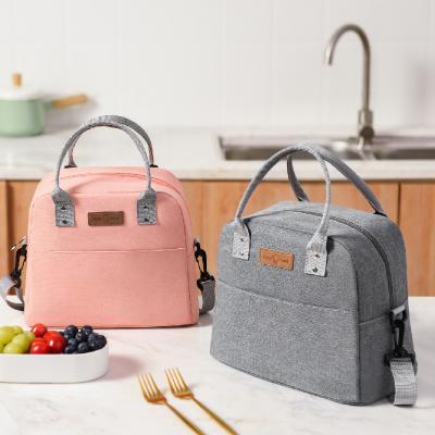 China Portable Insulated Lunch Bag Canvas Waterproof Cooler Lunch Bag Thermal Picnic Lunch Bags For Women Kids for sale