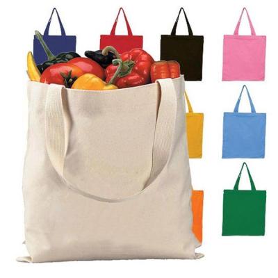 China Custom Size Logo Printed Eco Friendly Handled Recycled Organic Grocery Bulk Reusable Plain Calico Cotton Canvas Large Tote Bag for sale