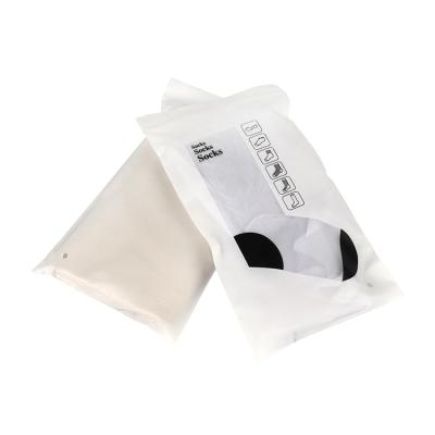 China Recycled Hot Selling Resealable Clothes/Socks Eco Friendly Materials Zipper Packaging Frosted Plastic Ziplock Bag for sale