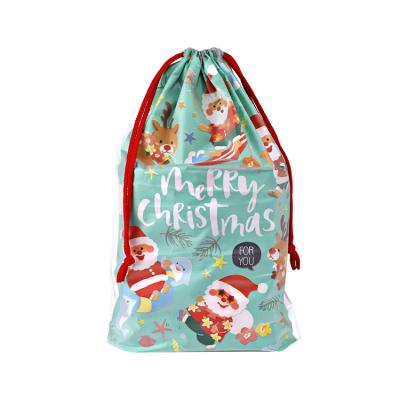 China Custom Christmas Clear Plastic Waterproof Drawstring Bag Tote Bag Storage Materials PVC Recycled Clear Bags For Holiday for sale