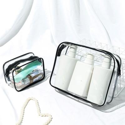 China Amazon Sales PVC Cosmetic Bags Water Resistant Organizer Clear Tote Travel Toiletry Compliant Bags TPU Hot Zipper Waterproof Makeup for sale