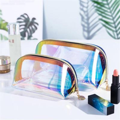 China Fashion PVC Holographic Water Resistant Laser Clear Cosmetic Makeup Bag for sale