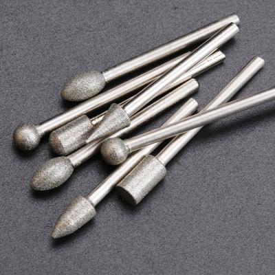 China 20pcs Diamond Grinding Head Carving Grinding Needle Emery Grinding Rod Mounted Wheel High Grade Engraving Tool for sale