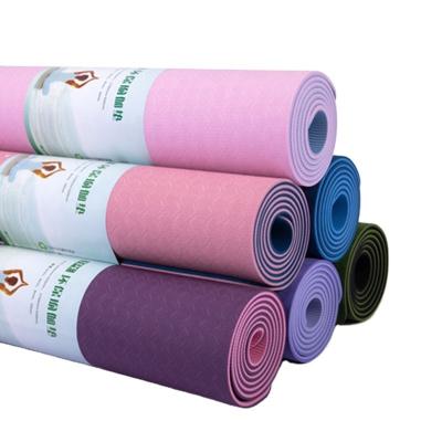 China Cheap Price Wholesale 6mm Non Slip Thick Color Double Non Slip Eco Friendly Exercise Band Yoga Mat for sale