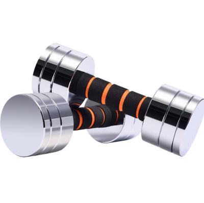 China 10 Kg Dumbbell Modern Gym Weights Home Chrome Dumbbell With Foam Grips for sale