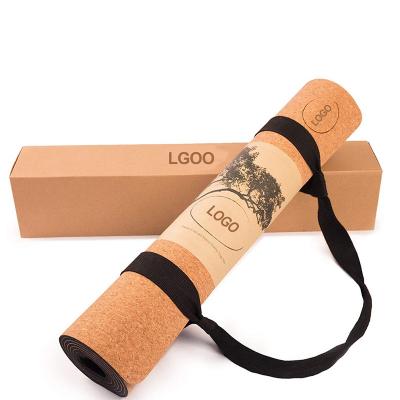 China 6mm Non Slip Custom Printed Organic Fabric Strip Wool Cork Yoga Mat With Leg Placement for sale