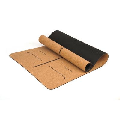 China Non-Slip Dropshipping Personalized Premium Eco-Friendly Natural Rubber Custom Made Cork Yoga Mat for sale