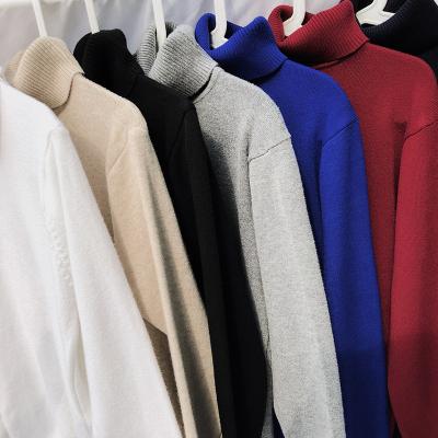 China Junior Sweater Long Sleeve Knitwear Teenagers Men's Sweater Thick Anti-pilling Sweater Solid Oversized Turtle Neck for sale