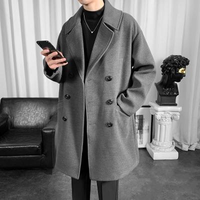 China Breathable Mens Cross Tweed Loose Casual Long Coats for sale