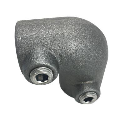 China Home Decoration Malleable Galvanized Cast Iron Pipe Fittings And Head Flanges Fittings 2 Way 90 Degree Elbow For Furniture for sale