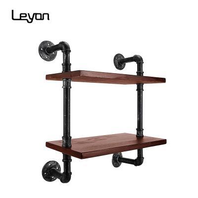 China Home Industrial Wall Mounted Pipe Shelf Furniture Decoration Malleable Iron Pipe Fittings Head Flange Without Threads for sale