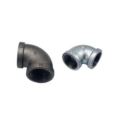 China Suitable For Pipe Lines Connect Male Female Beaded Hot Water Dip NPT Galvanized Ductile Cast Iron Pipe Fittings 4 Way 45 90 Degree Elbow GI Black Threaded Tee Equal for sale