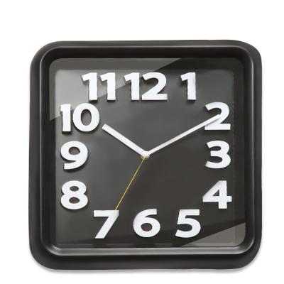 China CREATIVE 14 inch modern black decorative square wall clock for living room for sale