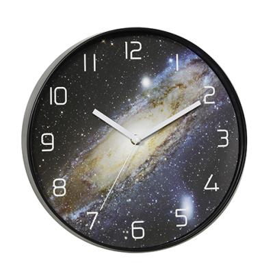 China Personalized Customization Galaxy Modern Quartz 12 Inch Wall Clock for sale