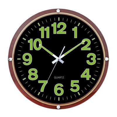 China Personalized Customization 15 Inch Modern Decorative Arabic Design Wall Clock Night Vision Luminous Clock for sale