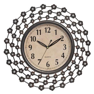 China Nordic simple shape antique creative wall clock flower fashion style custom antique clock for sale