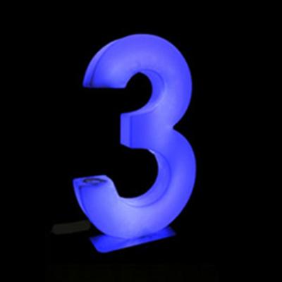 China Portable LED Lamp Number 3 Handle Iluminous LED Holder Decorative Alphabet Sign for sale