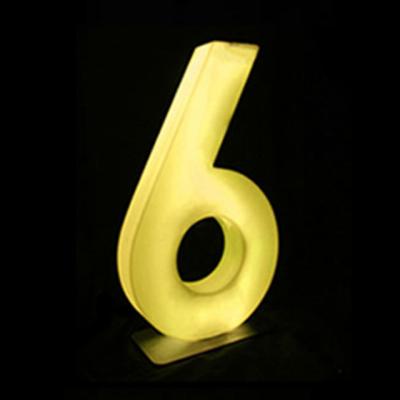 China Portable Lamp Number 6 Handle Iluminous LED Stand Decorative Alphabet Sign for sale