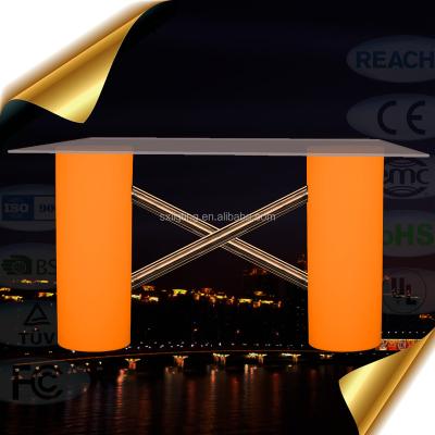 China Modern hot sale banquet led table rechargeable luminous outdoor table colorful change by remote control for sale