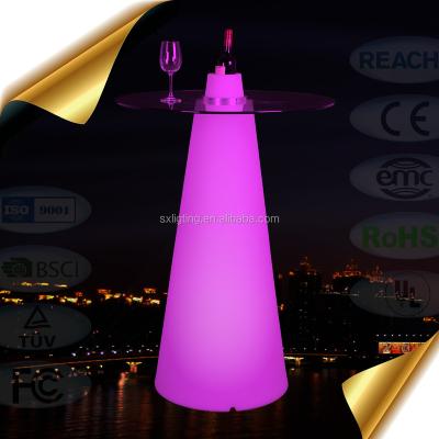 China Modern SX-52120-BTB LED Furniture For Outdoor Events Light Bar Table / Glowing LED Color Changing Events Cocktail Table for sale