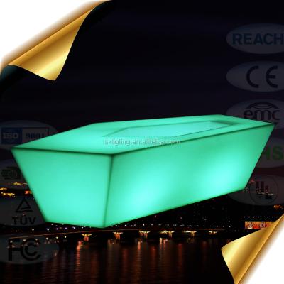 China Outdoor colorful fashionable modern lighted diamond shape coffee table remote control LED light led furniture for sale