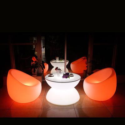 China Modern Modern Led Sofa Furniture Set With Apple Chair / Outdoor Plastic Sofa Chair Set Glow Led Sofa Set for sale