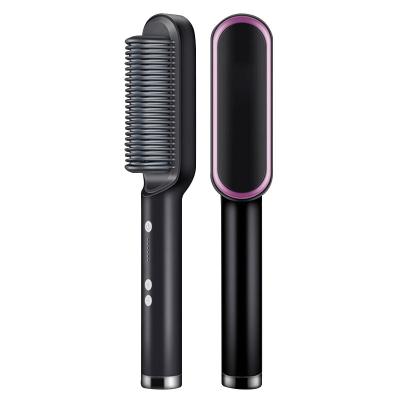 China Hotel New Arrival Ceramic Hair Straightener Straightening Comb Sweep Passionate Electric Hair Straightener Brush for sale