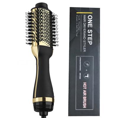 China 2021 New Portable Simply Mini Ionic Hot Air Dryer Brush Quick Hair Straightener With Wet Dry Dual Function for sale