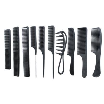 China Anti Static High Temperature Resistant Anti Static Salon Styling Custom Label Smooth Haircut Scale Set Black Hair Comb for sale