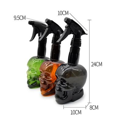 China Retro Water Spray Kettle Hairdressing Skull Mist Spray Barber Shop Hair Stylist Spray Bottle For Hair Cutting for sale