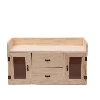 China Wholesale Natural Bamboo Desktop Storage Table Top Desk Organizer Wood Storage Desk Organizer For Documents for sale