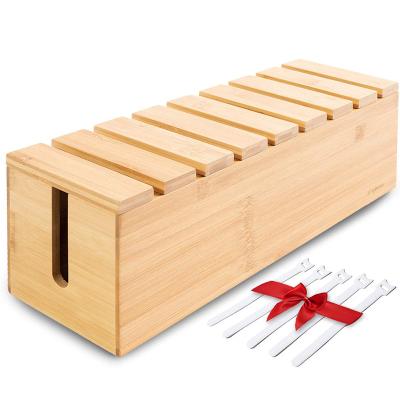 China Good quality wooden power cord socket hot sale bamboo storage box for sale