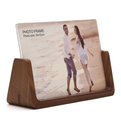 China Wholesale Wood U Shape Wooden Photo Frame Acrylic Glass Wooden Photo Frame Solid Wood Photo Frame Customized Size for sale