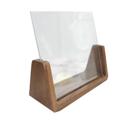 China Wood Customized Solid Beech Wood Photo Frame Sign Holders Table Number Display Stands for sale