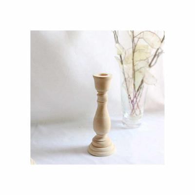 China Simple wooden unfinished wooden candlestick, handmade polished wooden candlestick for sale